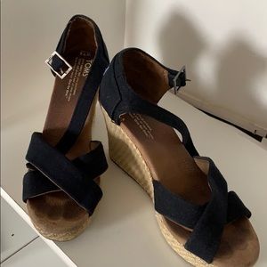 TOMS ankle strap wedges